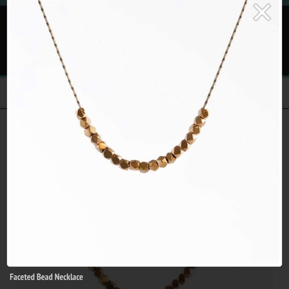 betsy and iya faceted bronze bead necklace 28”